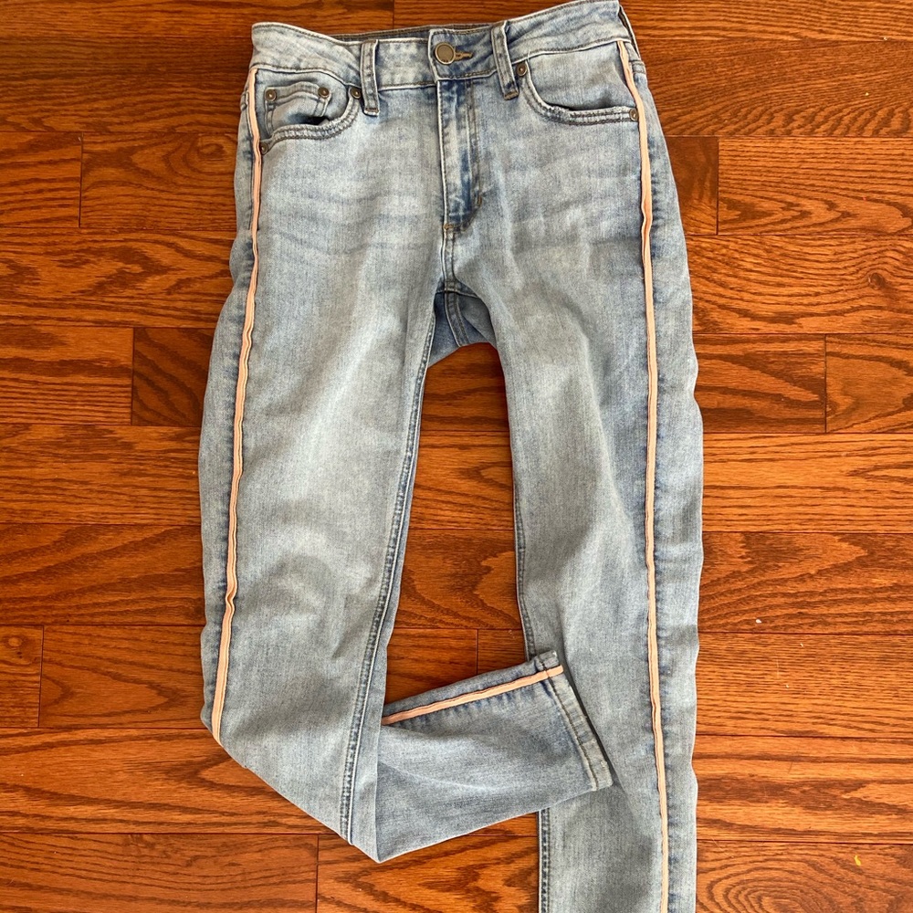 JBD (Just Black Denim) Blue Jeans with Pink Stripe